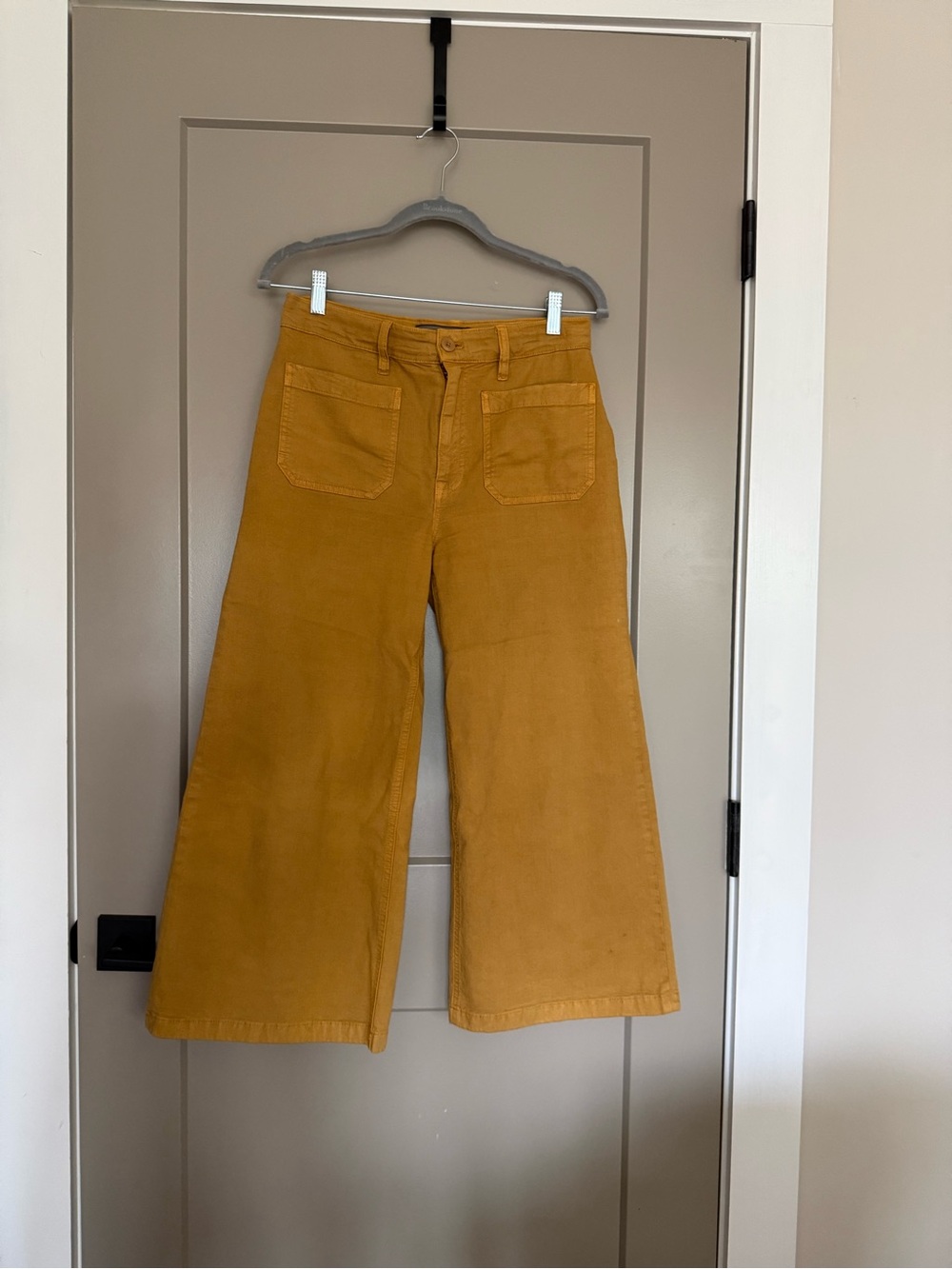 Point Sur J Crew Wide Leg High-Rise Jeans in Mustard